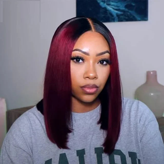 1b 99j Burgundy Human Hair Bundles Ombre Wine Red Bone Straight Human Hair 1/3 /4 Pcs Brazilian Virgin Hair Extensions