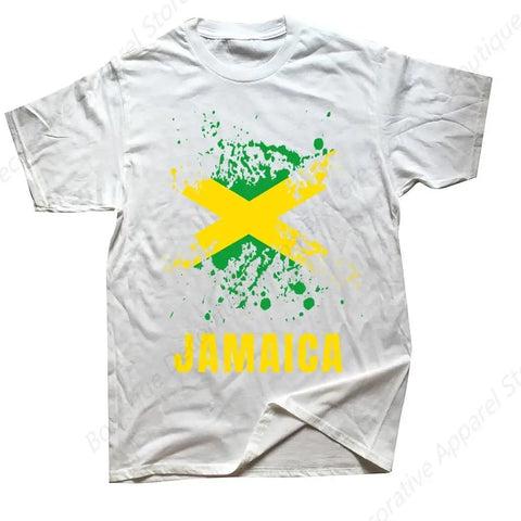 Jamaica Retro Vintage Sport Jamaican Flag T Shirts Graphic Cotton Streetwear Short Sleeve Birthday Gifts T-shirt Mens Clothing