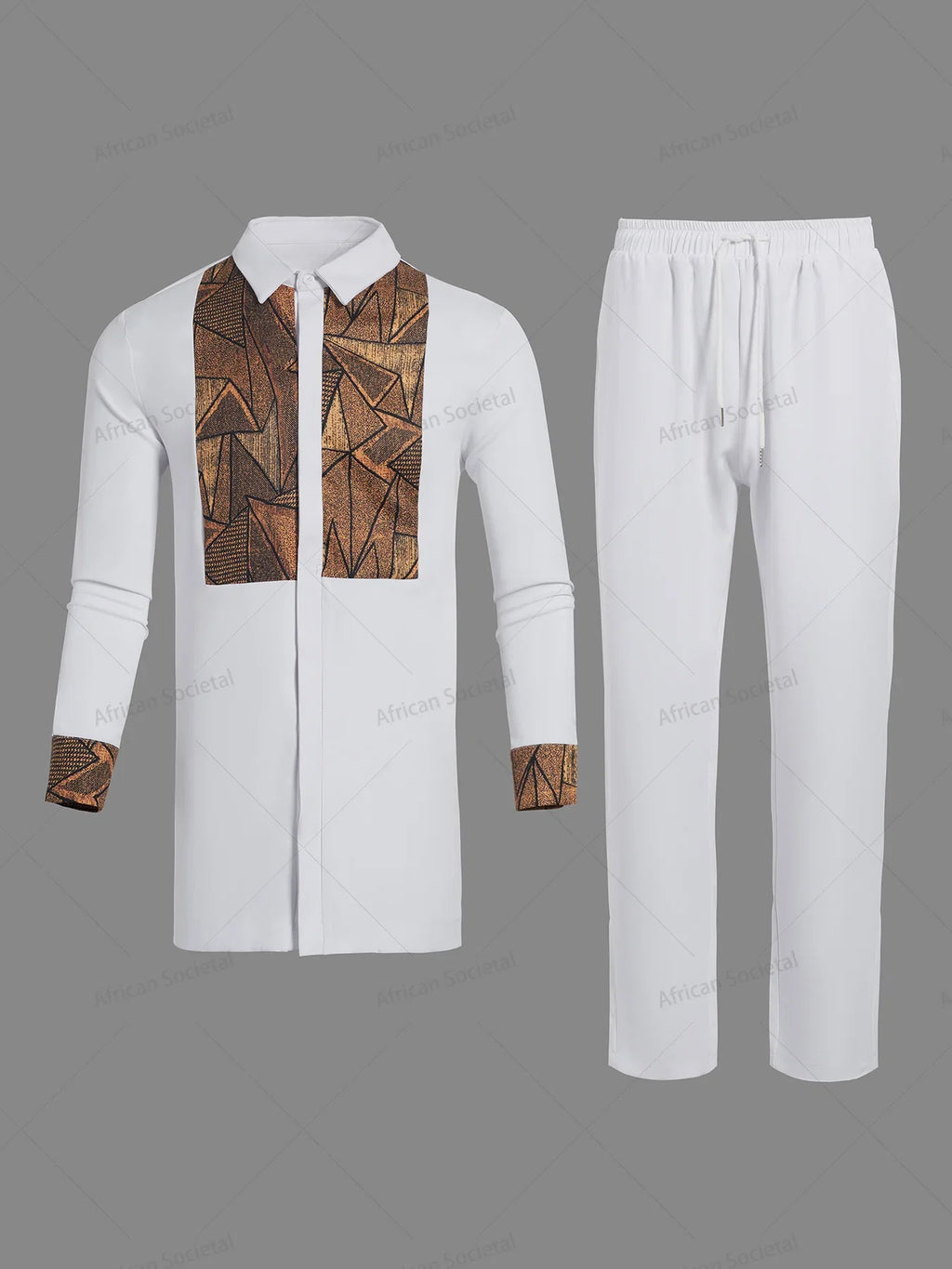 2024 New Dashiki Style Men's Suit African Traditional Clothing Elegant Two-piece Suit for Party