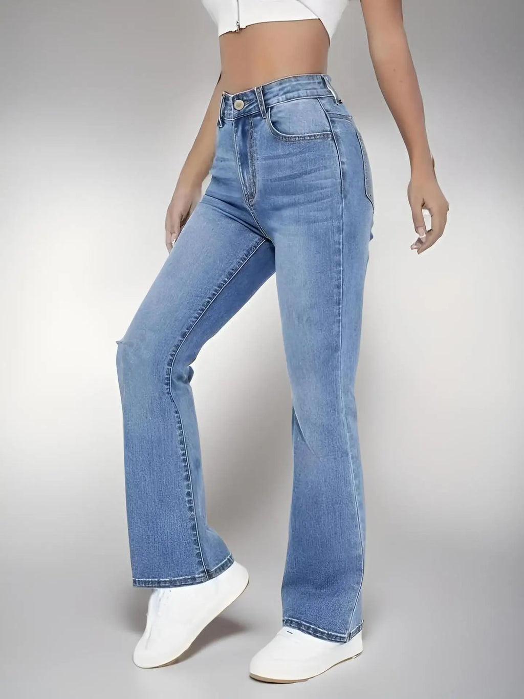 New Women's Slimming Hot Jeans European and American style casual versatile high waist Denim washed Pants