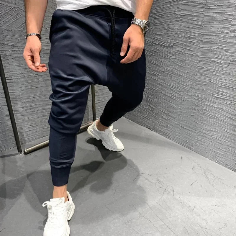 Men Clothing 2023 Men's Multi-pocket European and American Jogging Pants Fitness Leisure Slim Elastic Running Sports Pants