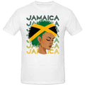 Jamaican Black Girls Jamaica Flag Hair Womens Tee Tops Round Neck Short-Sleeve Fashion Tshirt Clothing Casual Basic T-shirts