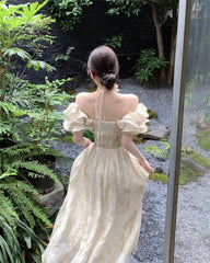 French Vintage White Strapless Midi Dresses for Women Summer New Elegant Party Slim Evening Wear