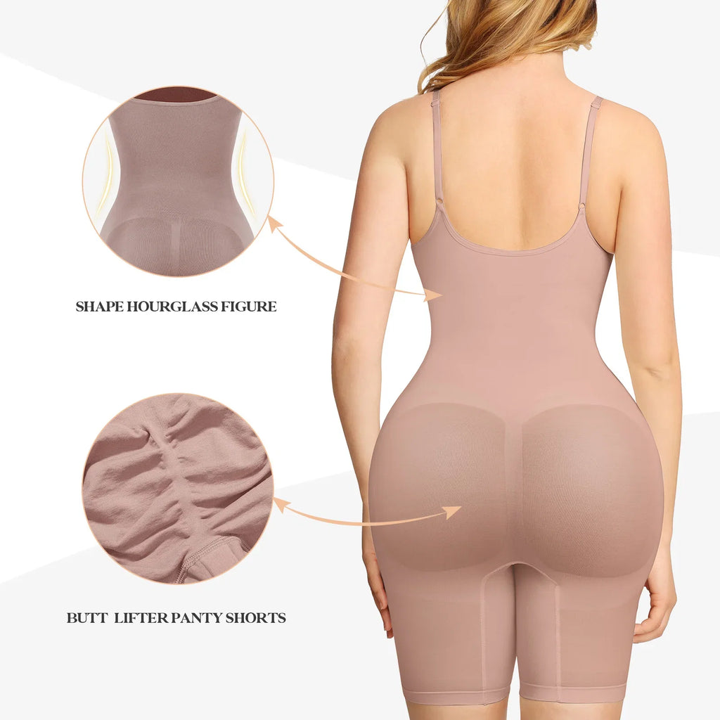 Colombianas Seamless Women Bodysuit Sculpting Push Up Butt Lifter Thigh Slimmer Body Shapewear