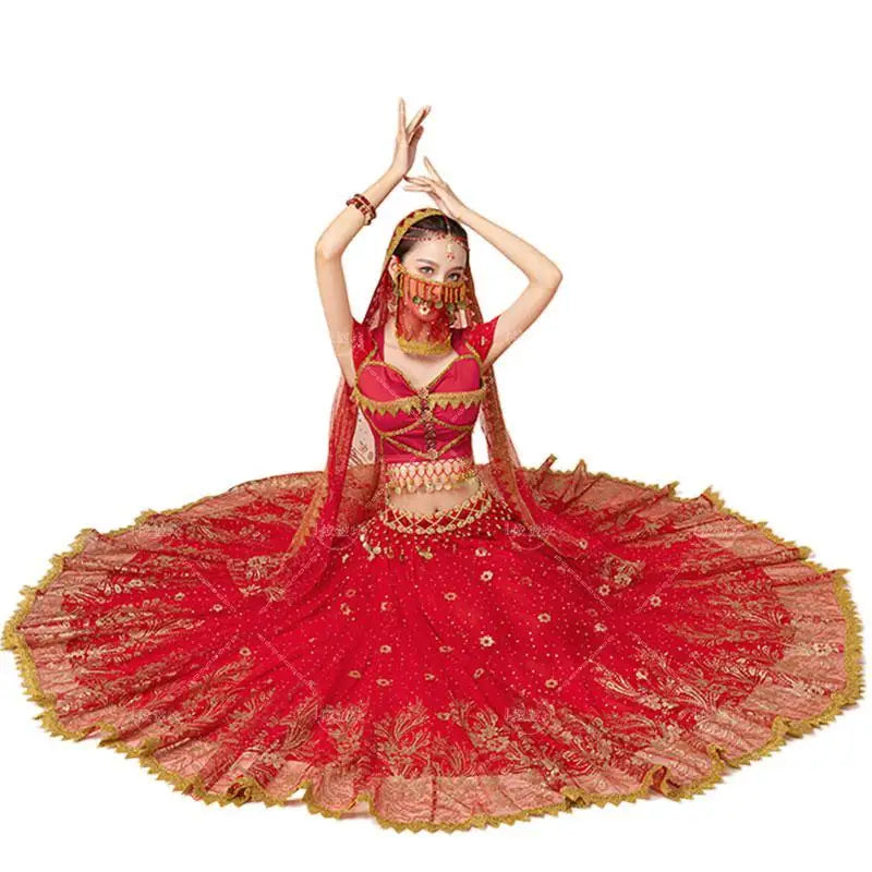 Women's Belly Dance Top Set Indian Halloween Clothing Bollywood Clothing