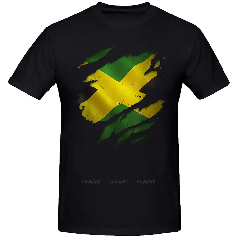 Jamaican Black Girls Jamaica Flag Hair Womens Tee Tops Round Neck Short-Sleeve Fashion Tshirt Clothing Casual Basic T-shirts