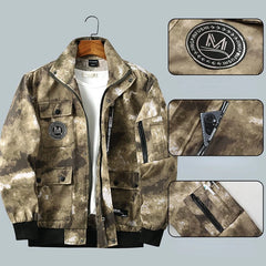 Men Clothing Two Pieces Set Training Two-piece Sweat-shirt Cargo Pants Man Apparel Heavy Jackets Labor Work Camouflage Suit