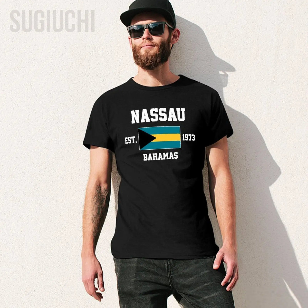 Patriotic Flag Bahamas EST.1973 Nassau Men Tshirt Tees T-Shirt O-neck T Shirts Women Boys Clothing 100% Cotton