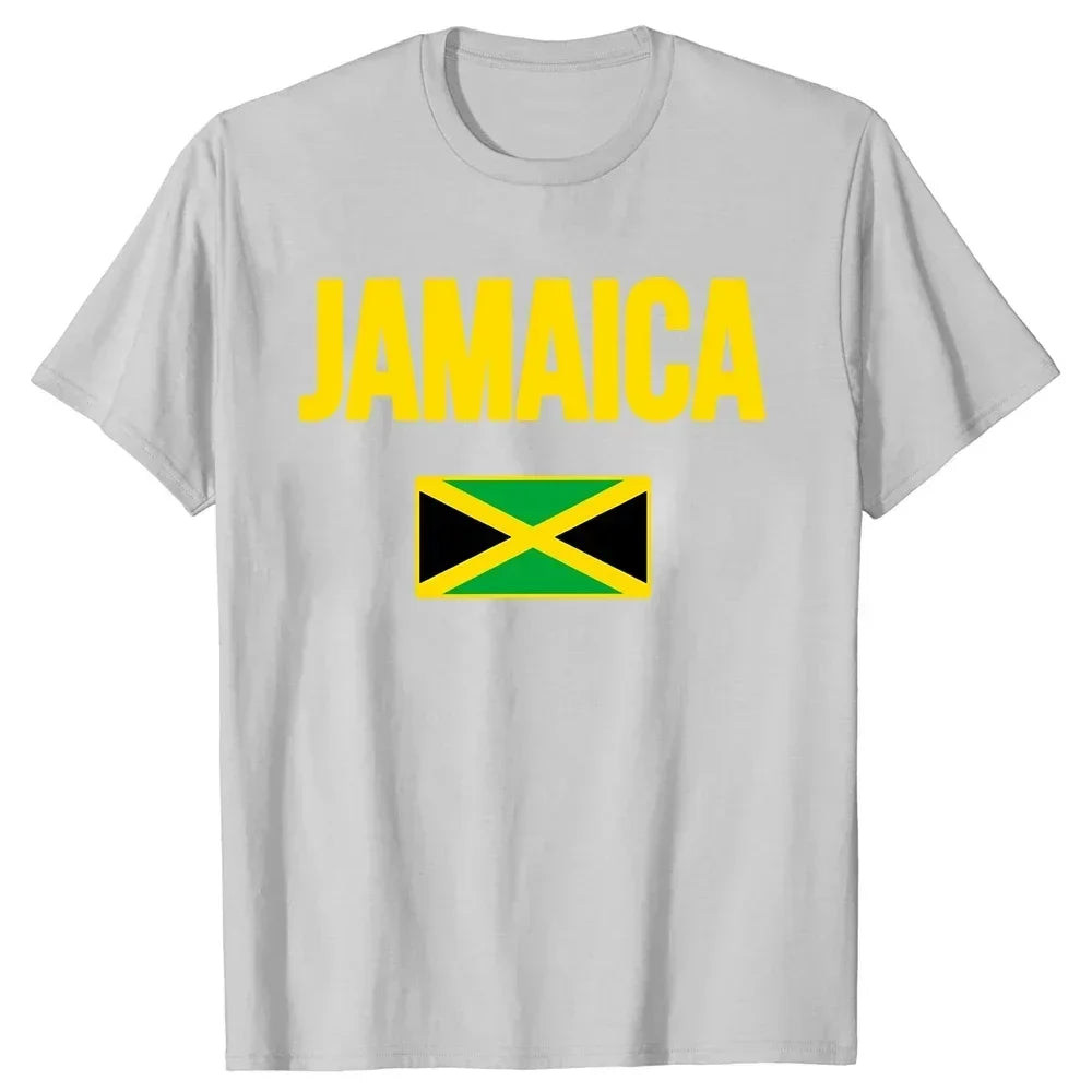 Clothing Casual T-shirts Jamaican Flag Jamaica Souvenir Love Travel Vacation Tee Tops Round Neck Short-Sleeve Fashion Tshirt