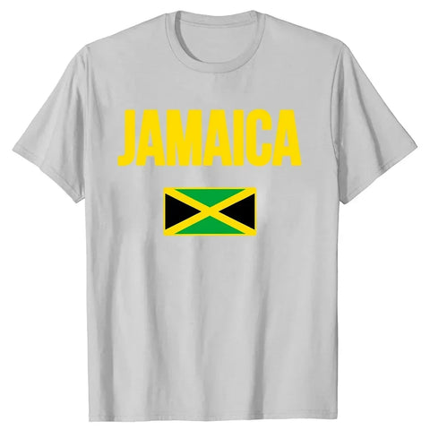 Clothing Casual T-shirts Jamaican Flag Jamaica Souvenir Love Travel Vacation Tee Tops Round Neck Short-Sleeve Fashion Tshirt