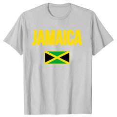 Clothing Casual T-shirts Jamaican Flag Jamaica Souvenir Love Travel Vacation Tee Tops Round Neck Short-Sleeve Fashion Tshirt