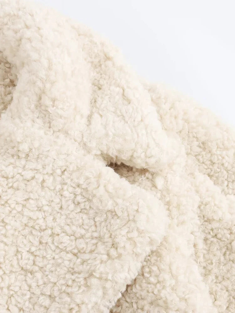 Autumn new women's clothing European and American style French design faux fur effect coat jacket