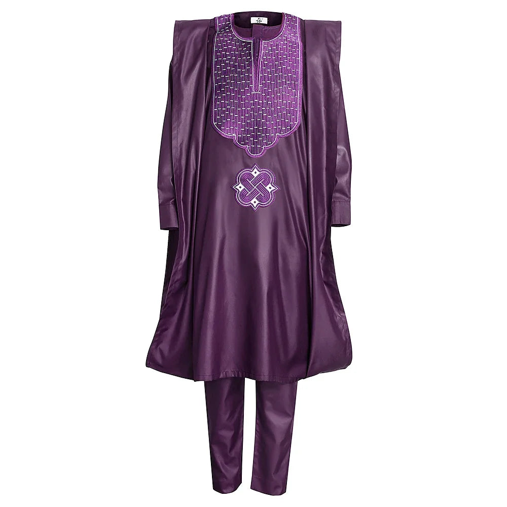 H&D New African Traditional Wear Formal Attire Bazin Riche Dashiki Outfits Shirt Pants Robe Suit African clothes for men