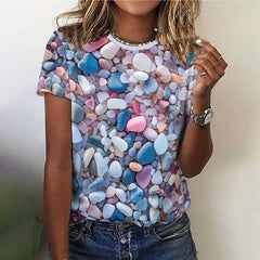 Fashion 3D Love Print T Shirt For Women Casual Round Neck Summer Short Sleeve Tops Hip Hop Trend Ladies Clothing Loose Girl Tees