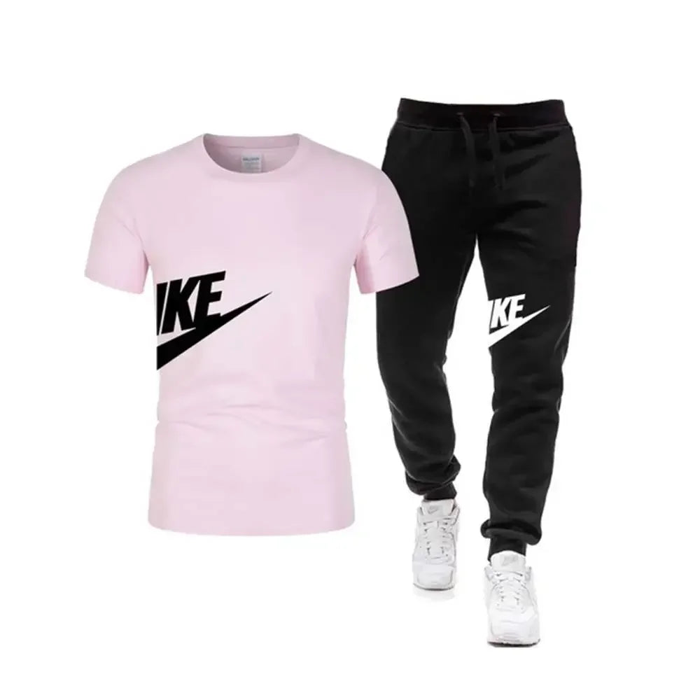 Men's Short sleeve Pants T-shirt, 2 piece set, Comfort, Casual, Fitness, Sports