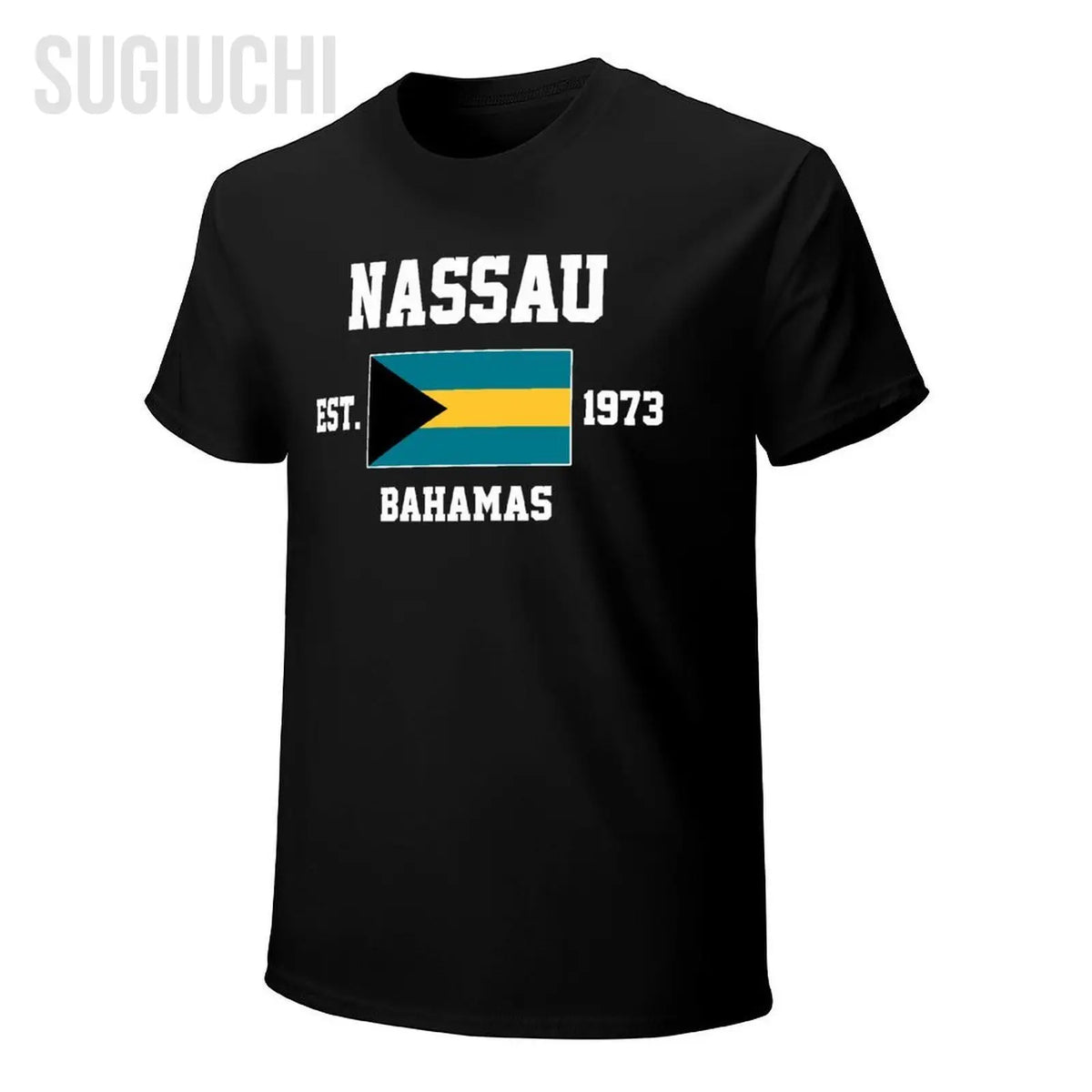 Patriotic Flag Bahamas EST.1973 Nassau Men Tshirt Tees T-Shirt O-neck T Shirts Women Boys Clothing 100% Cotton