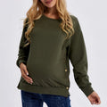 Pregnant Mother Clothing European and American Polyester Long-sleeved Maternity Loose Solid Sweaters Autunm Winter Clothes Women