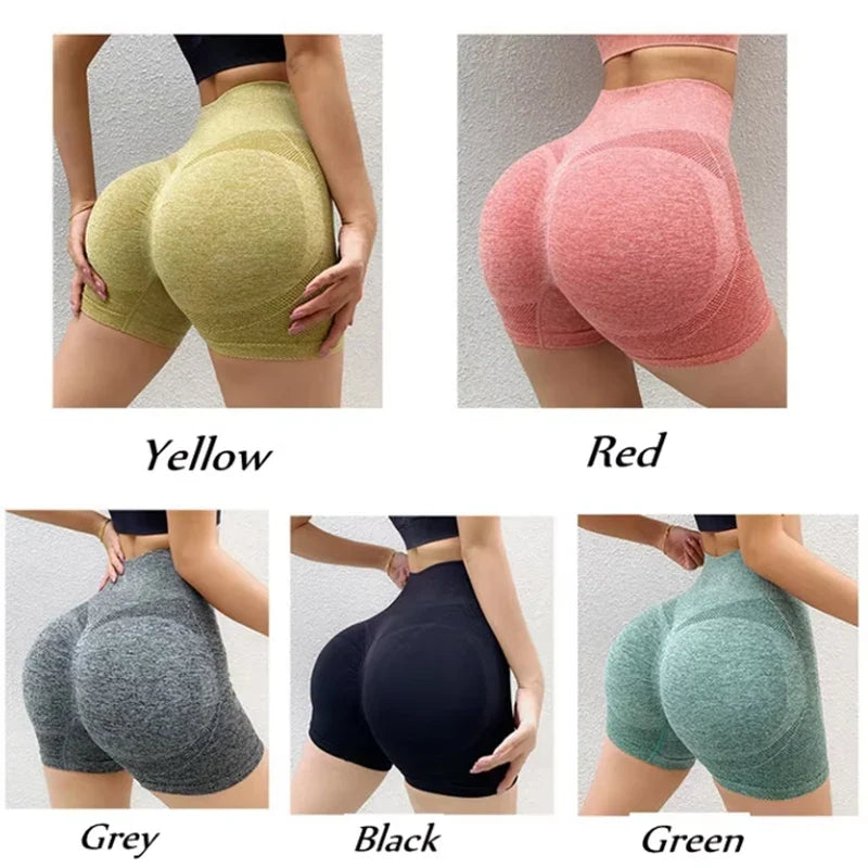 Women Yoga High Waist Workout Shorts Butt Lift Fitness Ladies Yoga Gym Running Short Pants Sportswear