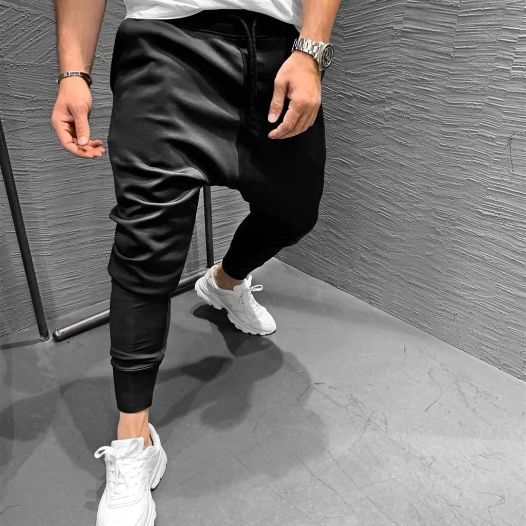 Men Clothing 2023 Men's Multi-pocket European and American Jogging Pants Fitness Leisure Slim Elastic Running Sports Pants