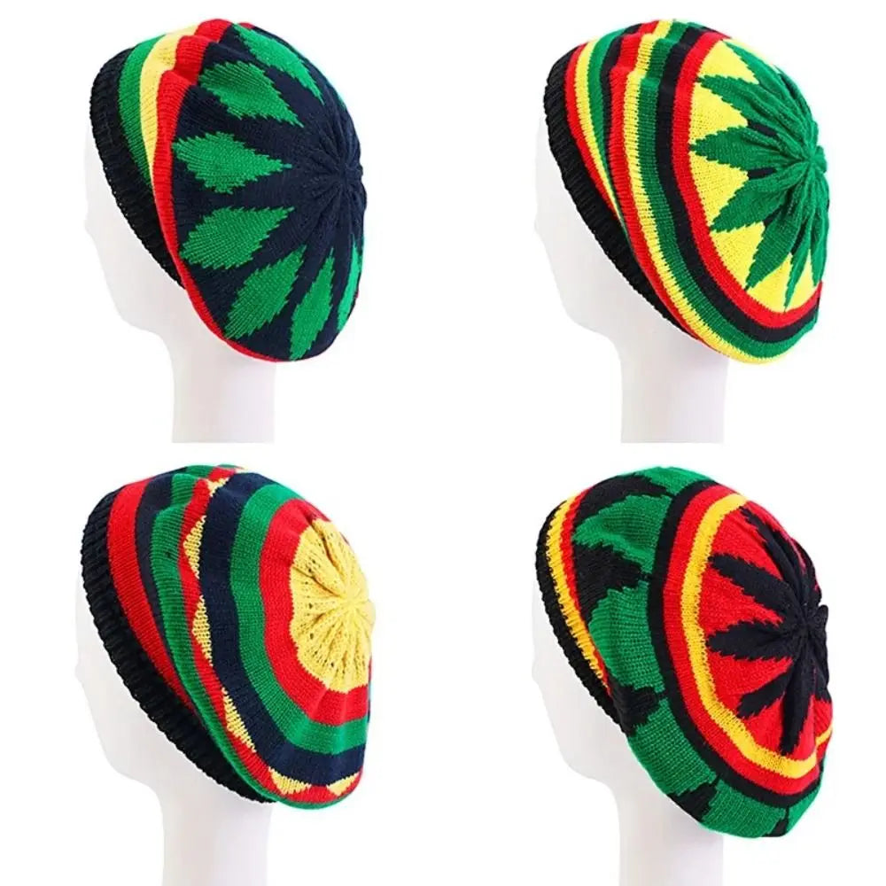 Classic Jamaican Reggae Loose Knitted Beanie Warm Soft Beret Cap Wool Knitted Hip Hop Hats