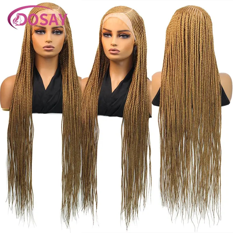 Cornrow Lace Front Braided Wig - Faux Locs Style