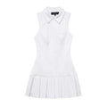 Women college style white wide pleated Skort style dress