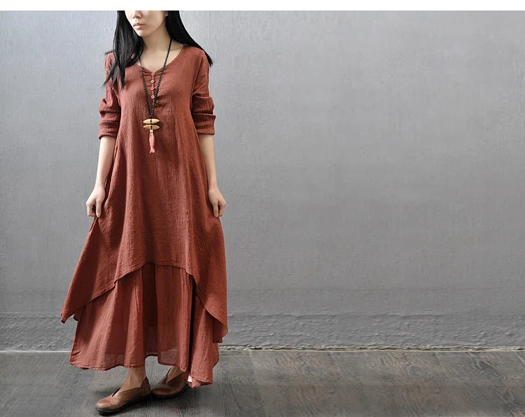 Indian Dress Women Kurties Pakistani Vintage Boho Ethnic Long Sleeve Maxi Dress