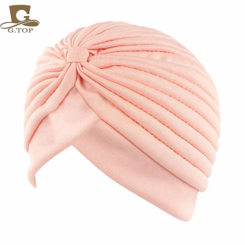 Women's Stretchable Turban Head Wrap with Beaded Pendant