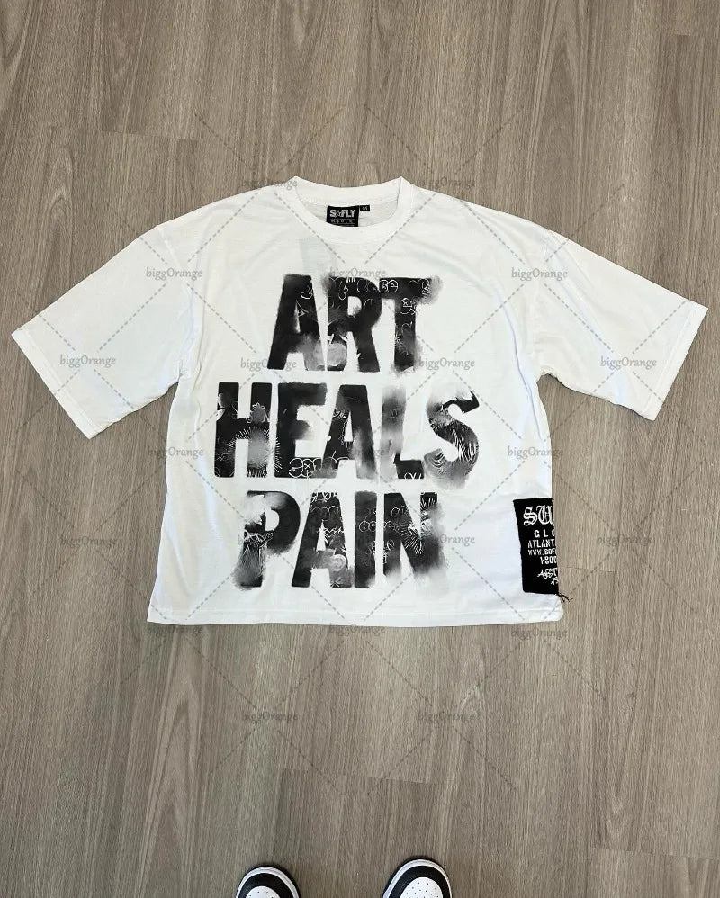 Y2k European and American Street Anime Printed T-shirt Casual Versatile Clothing Men Gothic Punk Oversized Short Sleeves Women