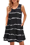 Bohemian Print New Casual Sleeveless Long Women's Round Neck Dress Retro Dress Sweetheart Rustic Country Sleeveless Dress