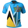 St Lucia Flag 3d Printed Polo Shirt Men Summer Casual Short Sleeved Sports Tee