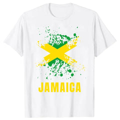 Clothing Casual T-shirts Jamaican Flag Jamaica Souvenir Love Travel Vacation Tee Tops Round Neck Short-Sleeve Fashion Tshirt
