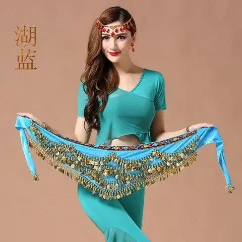 Coin Belly Dance Clothing Accessories Dancing Coin Belt Oriental Indian Belly Dance Coin Belt Bell Dance Hip Scarf Golden