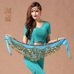 Coin Belly Dance Clothing Accessories Dancing Coin Belt Oriental Indian Belly Dance Coin Belt Bell Dance Hip Scarf Golden