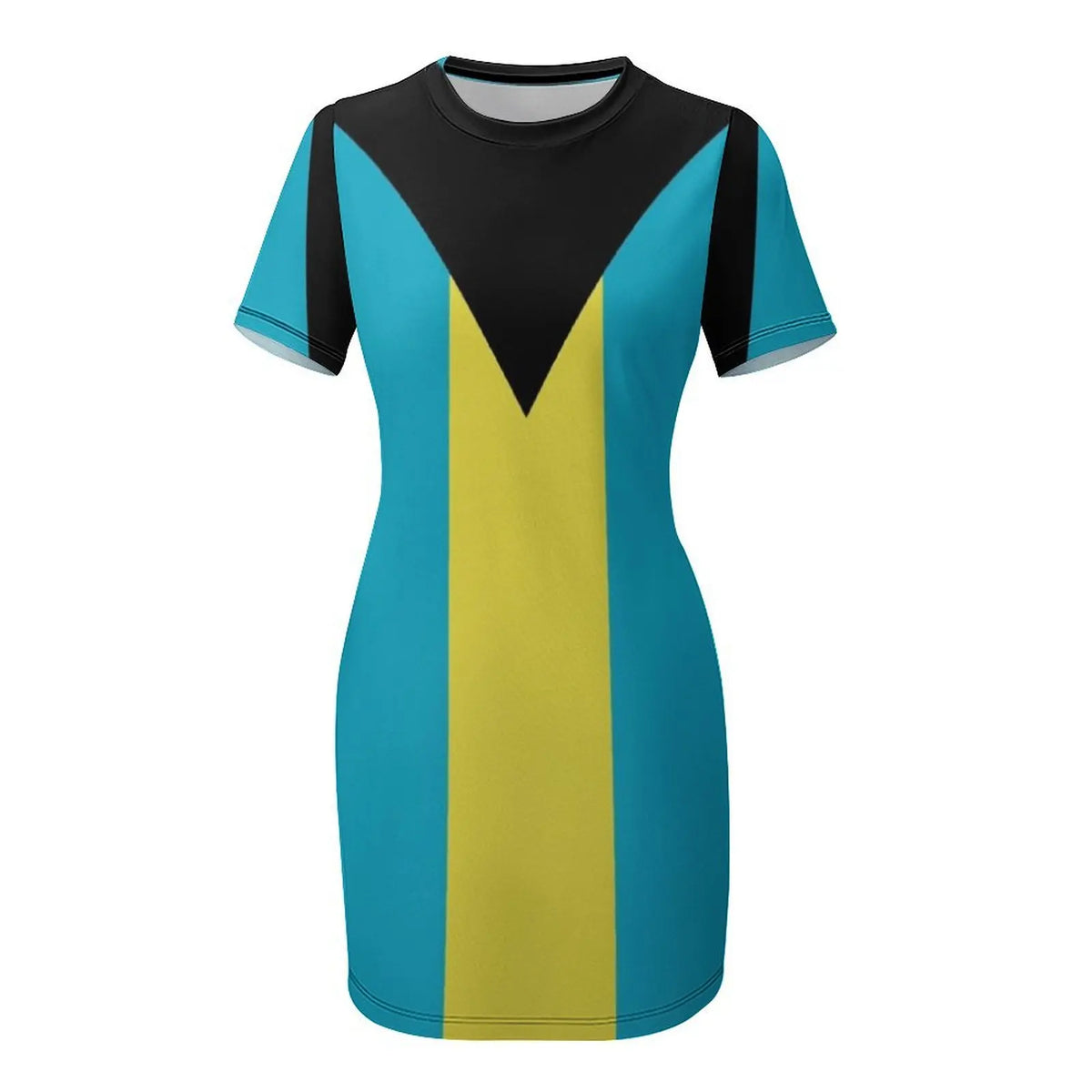 Bahamas National Flag Short Sleeved Dress Dresses for wedding party clothes for women Long veiled dresses Female clothing Dress