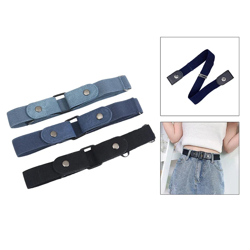 Buckle-Free Waist Belt, No Buckle Stretch Elastic Waist Belt For Women/Men