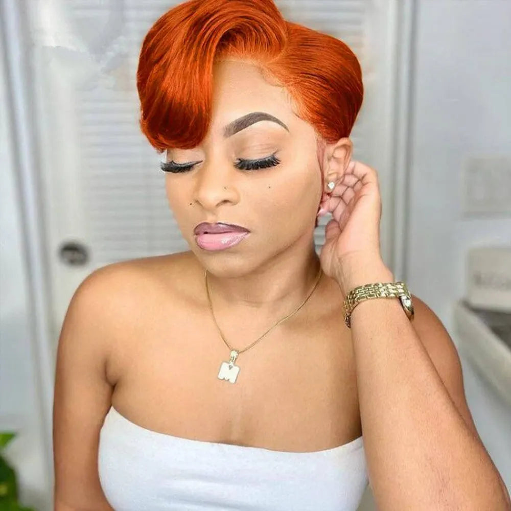 T-Part Straight Pixie Cut Lace Wig – Brazilian Human Hair