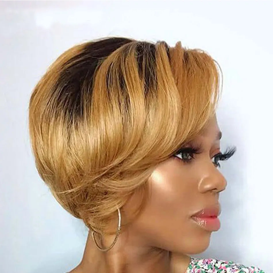 T-Part Straight Pixie Cut Lace Wig – Brazilian Human Hair