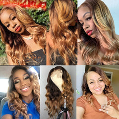 ombre Peruvian loose wave bundles wOmbre Peruvian loose wave bundles with closure human hair laid flatith closure human hair on display