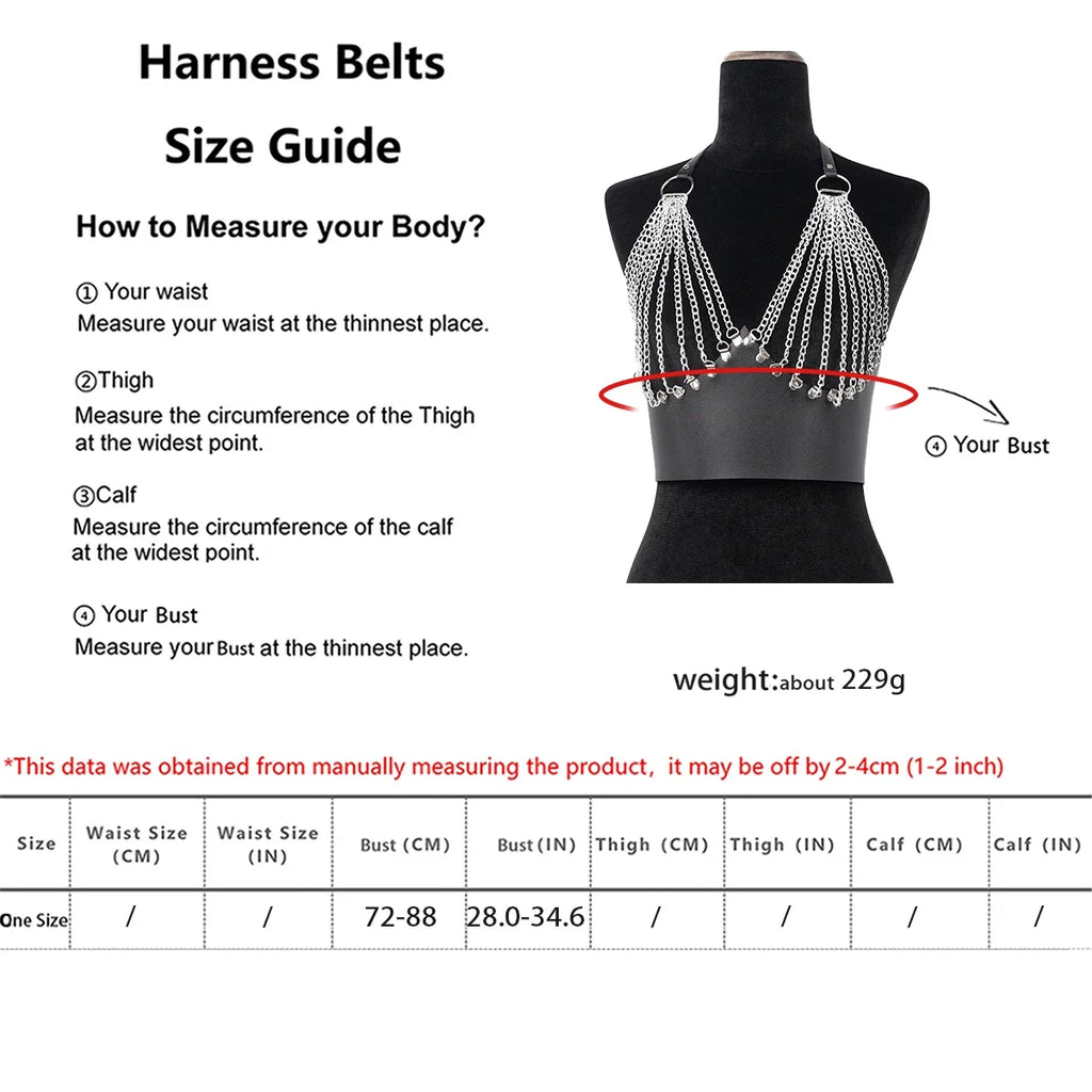 Fashion Street Style corset Chain Tassels Belt Adjustable casual wild Decorative Gothic Accessories