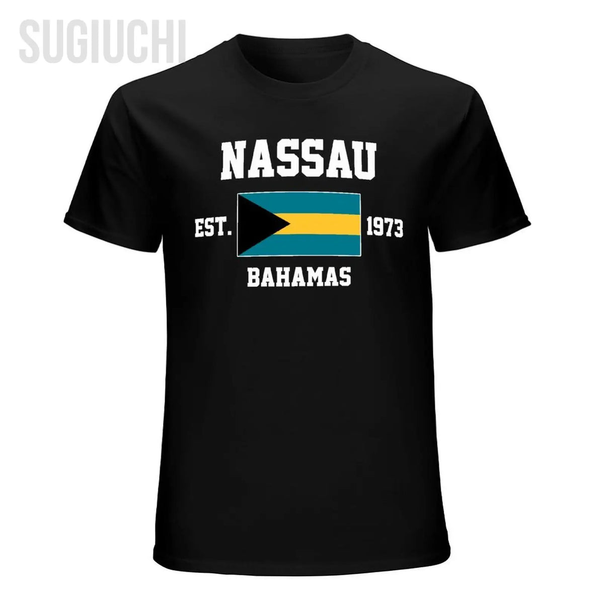 Patriotic Flag Bahamas EST.1973 Nassau Men Tshirt Tees T-Shirt O-neck T Shirts Women Boys Clothing 100% Cotton