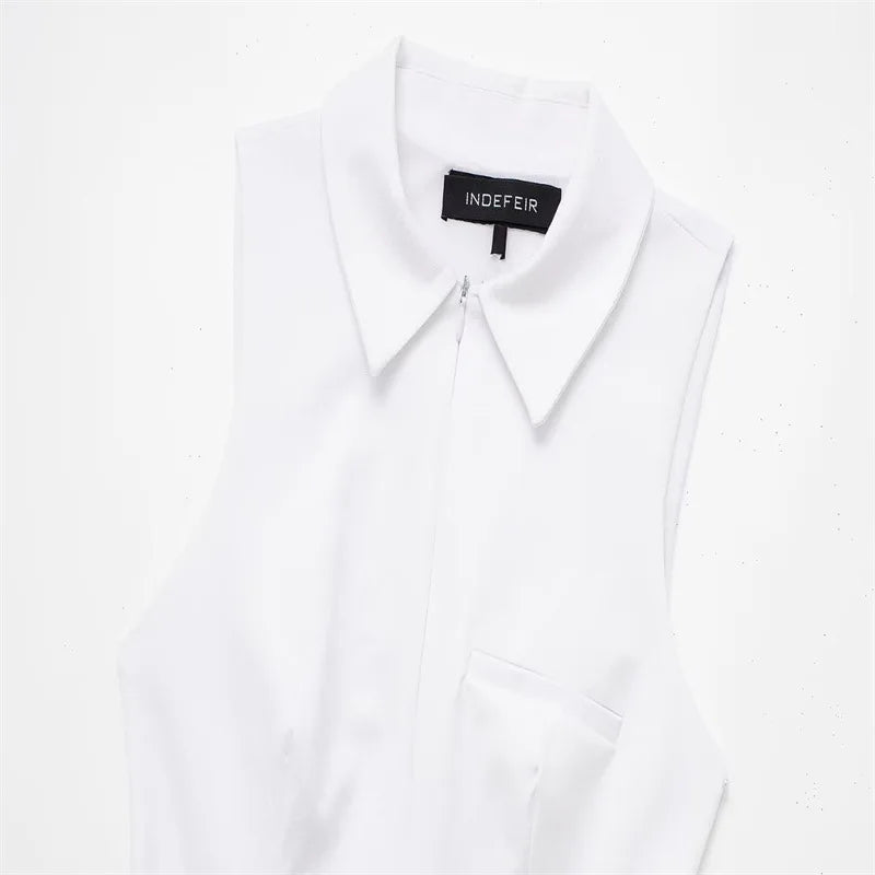 Women college style white wide pleated Skort style dress