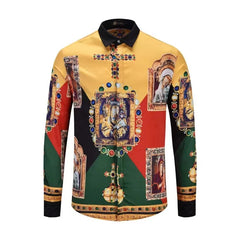 Fashion Retro Men's Shirt Casual Festival Outdoor Lapel Top T-Shirt Button Spring Summer 2023 Fashion New Plus Size