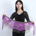 New Belly Dance Hip Scarf Copper Coin Waist Scarf Indian Dance Performance Clothing Accessories Dance Wear Belt with Gemstone