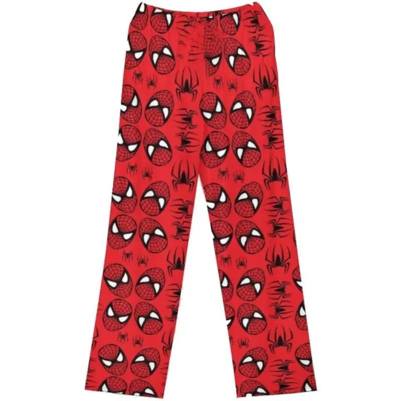 Hello Kitty Spider-man Cotton Loose Ladies Pajama Pants Cartoon Sleep Wear