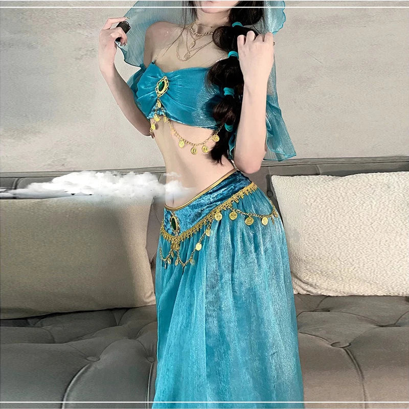 Sexy Goddess Uniforms Cosplay Egyptian Queen's Belly Dance Aladdin Indian Dance Exotic Hotel Nightclub Clothing