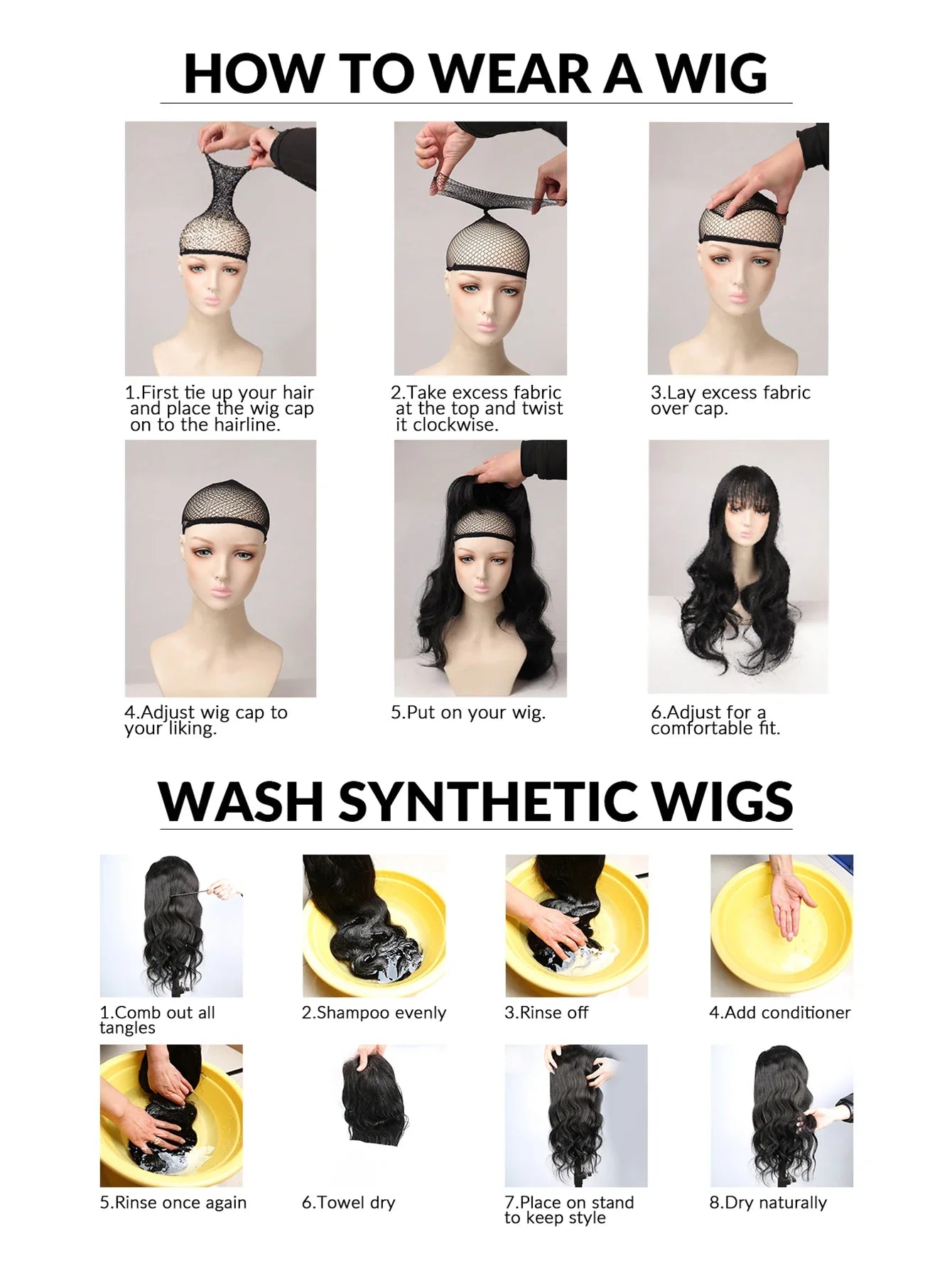 Women's short elf style synthetic wig, fashionable wave layered wig with free hairnet