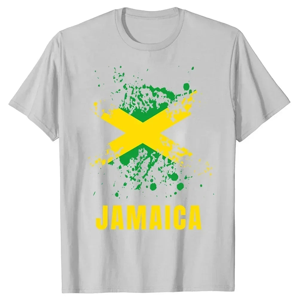 Clothing Casual T-shirts Jamaican Flag Jamaica Souvenir Love Travel Vacation Tee Tops Round Neck Short-Sleeve Fashion Tshirt