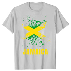 Clothing Casual T-shirts Jamaican Flag Jamaica Souvenir Love Travel Vacation Tee Tops Round Neck Short-Sleeve Fashion Tshirt