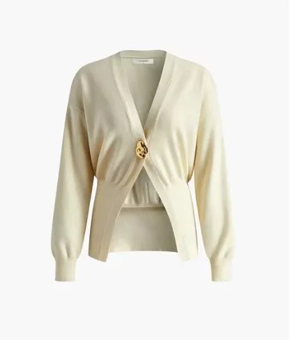 Cross-border European and American women's clothing AliExpress popular V-neck button-knitted cardigan